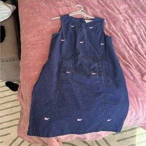 Vineyard Vines Blue Dress with Pink Whale Embroidery